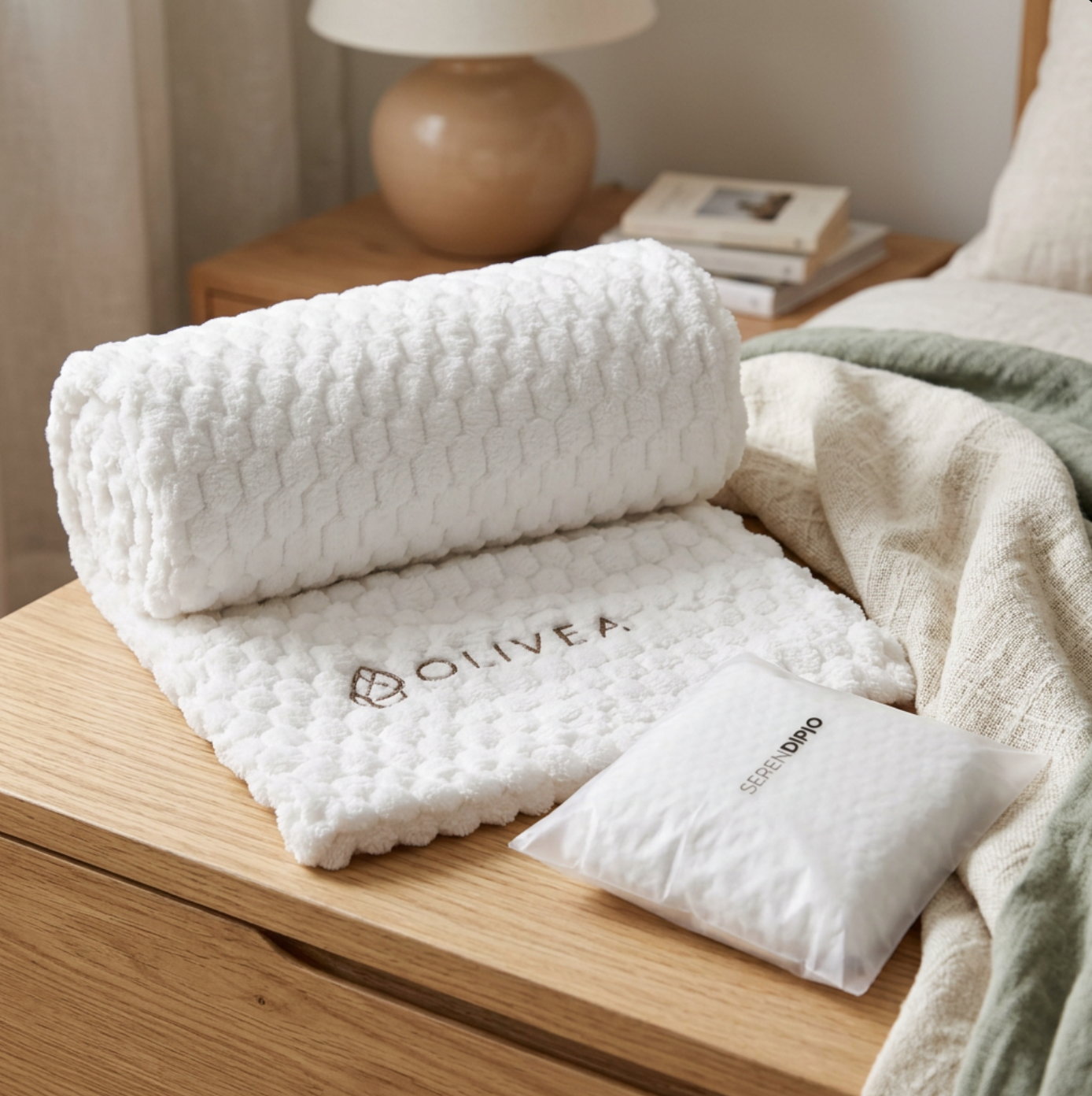 Serendipio Cozy Cloud Fleece Blanket – Ultra-Soft 3D Jacquard Throw 160×150cm
