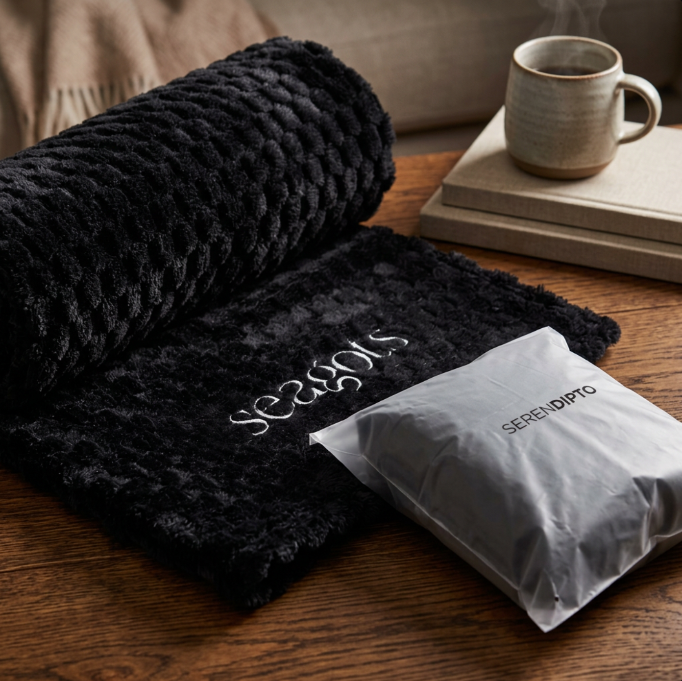 Serendipio Cozy Cloud Fleece Blanket – Ultra-Soft 3D Jacquard Throw 160×150cm
