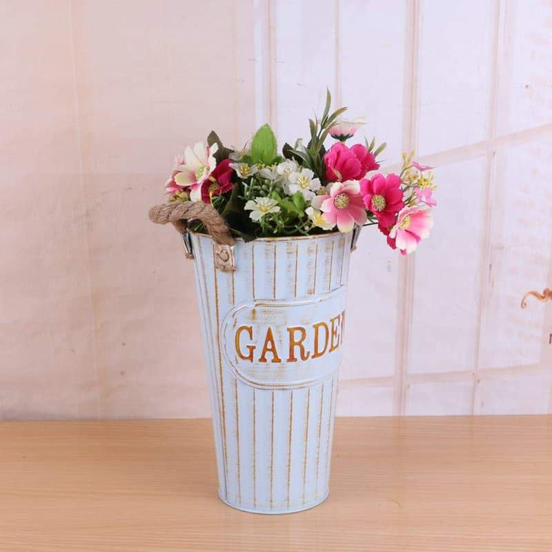 Tin Flower Tube LH001S - Blue