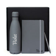 Lauta Giftology Stainless Bottle, Notebook, and Pen Set – Grey
