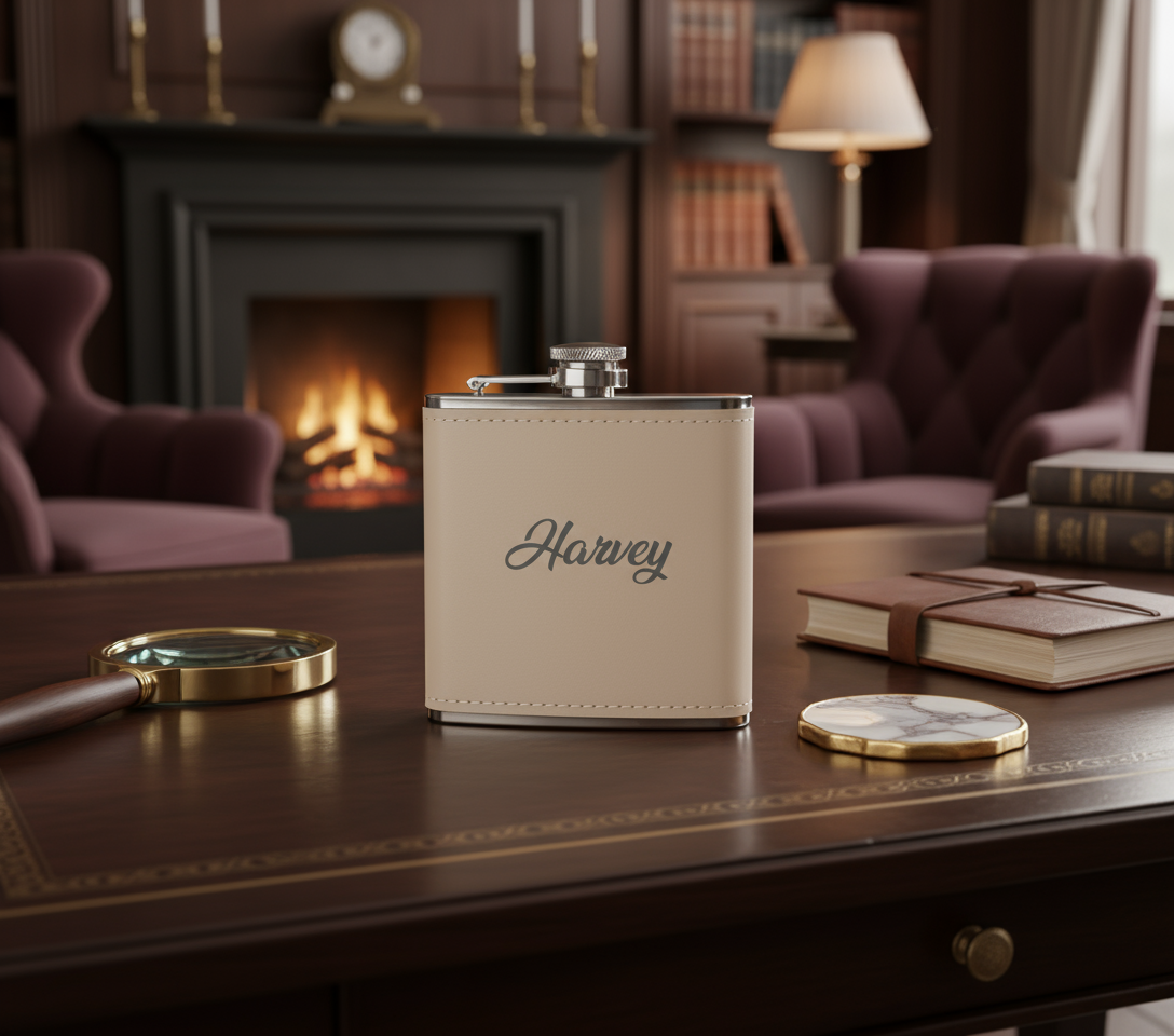 Personalised Leather Hip Flask – 180ml