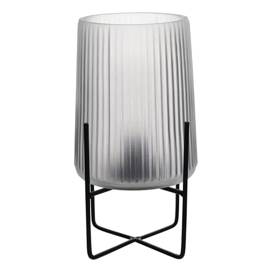 Hestia Battery Operated Glass Lamp with Stand – Frosted White