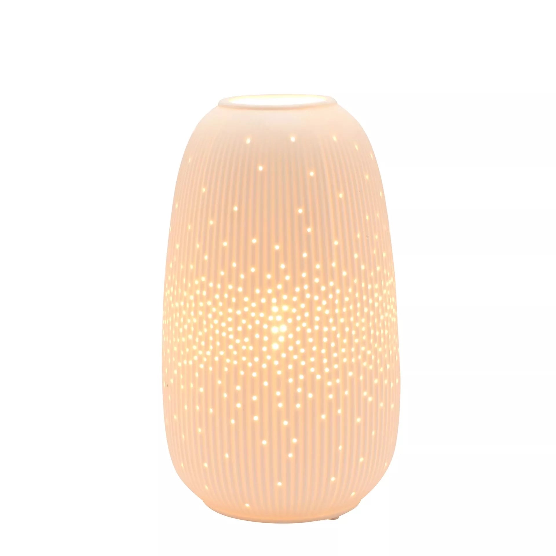 Hestia White Short Ribbed Table Lamp