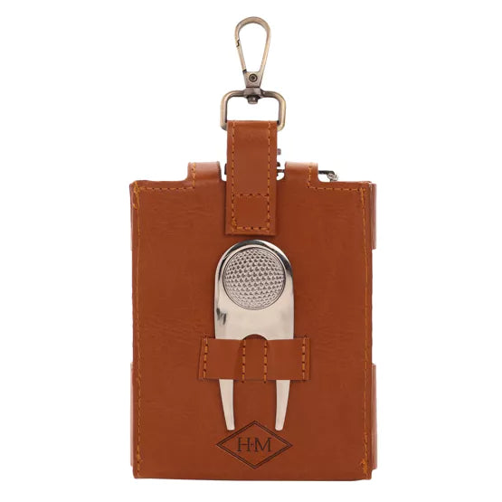 Harvey Makin Golfers Hip Flask Gift Set – Tan