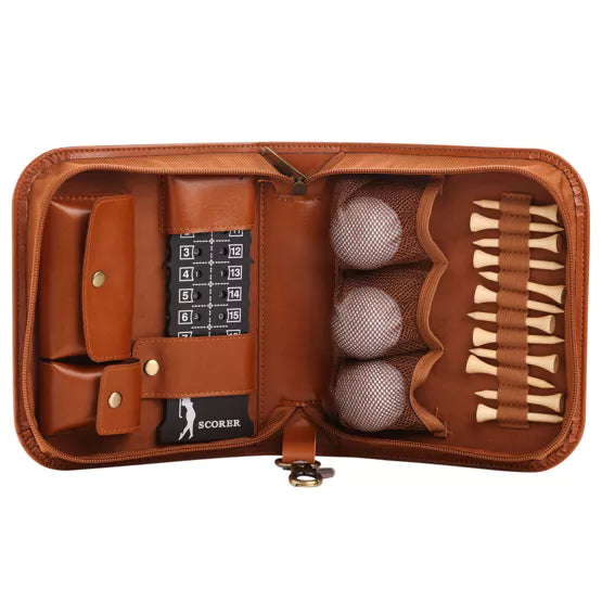 Harvey Makin Golfers Accessories Gift Set – Tan