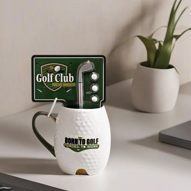 Harvey Makin Golf Ball Mug & Putter Pen Set "Born To Golf"