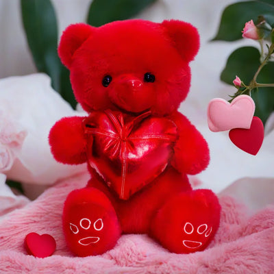 Soft Red Teddy Bear With Heart Plush Toy - 40cm