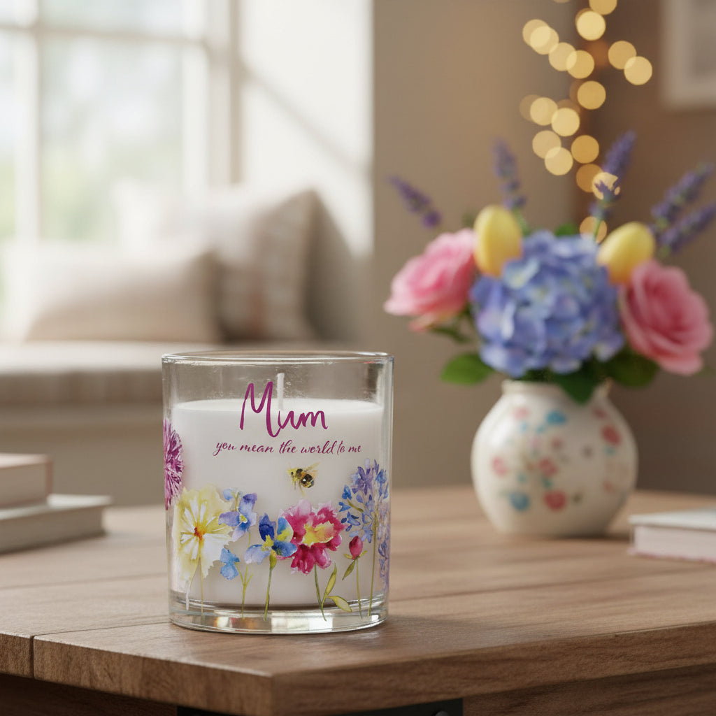 Mum's Floral Candle