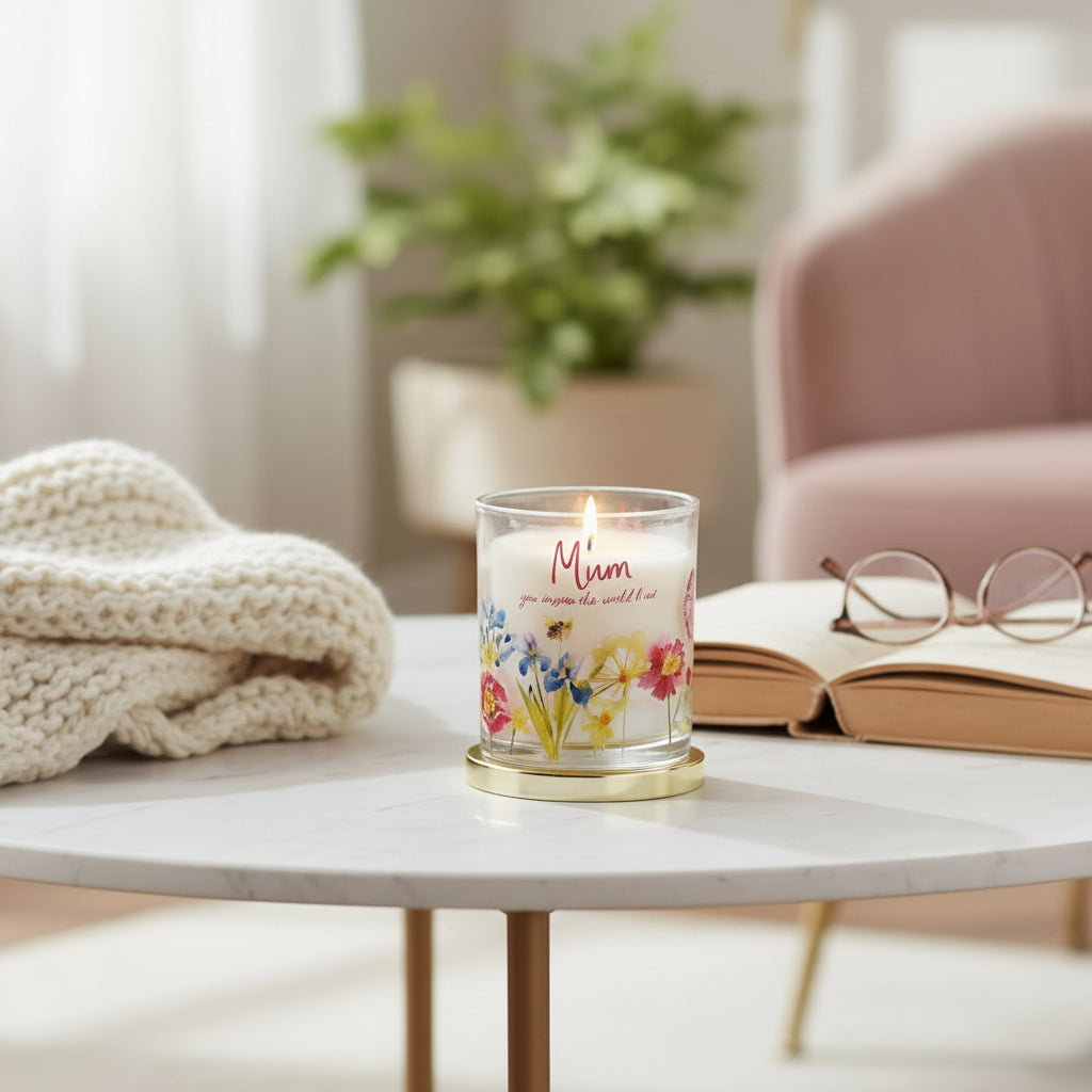 Mum's Floral Candle