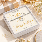 Milestone 30th birthday bracelet in white gift box, Purpink Kenya