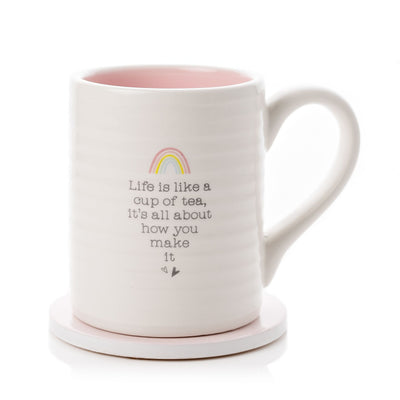 Love Life Mug & Coaster Set - Life is like tea