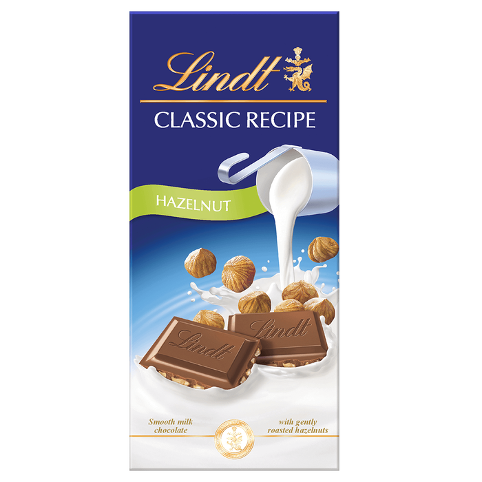 Lindt Classic Recipe Hazelnut Chocolate Bar 125g