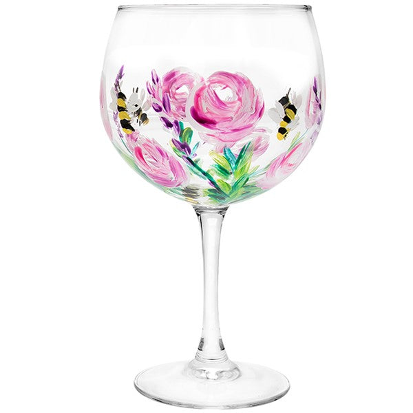 Flowers & Bees Gin Glass