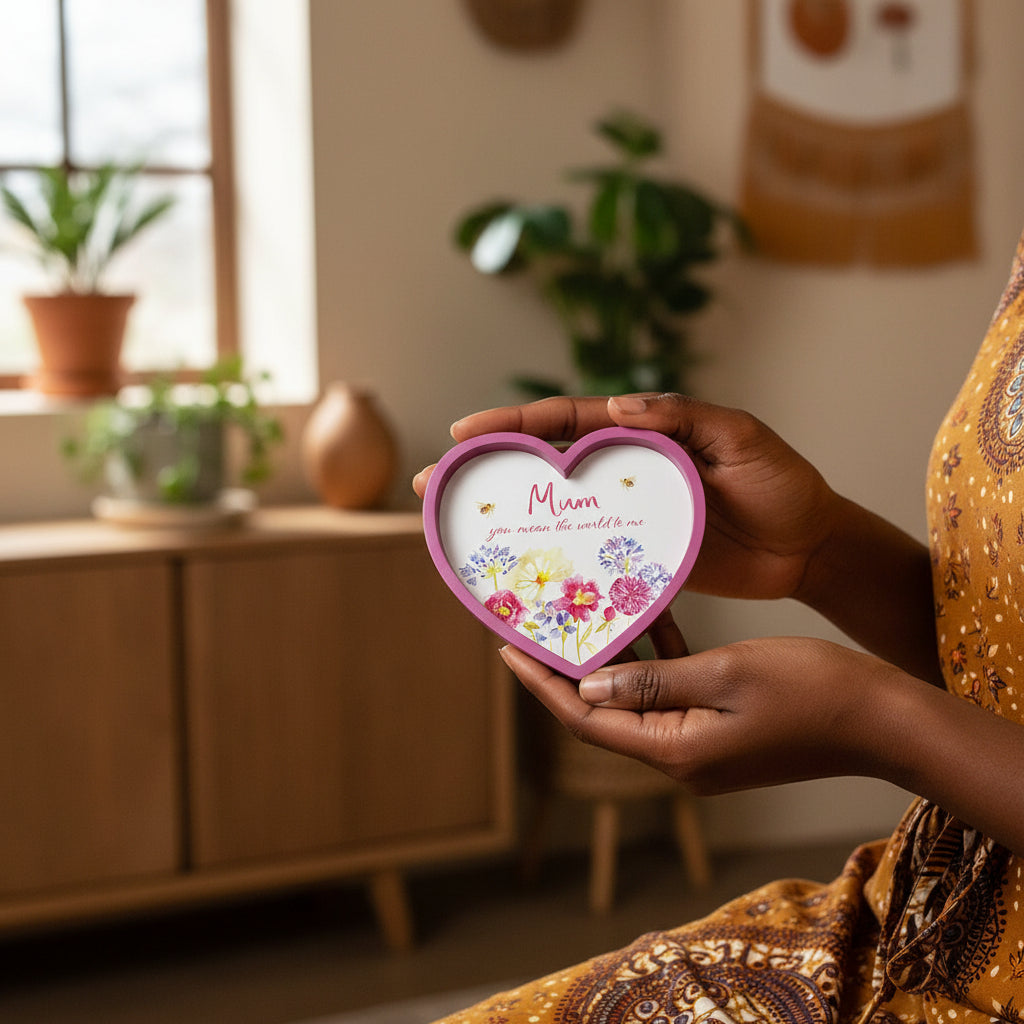 Mum Love Heart Plaque