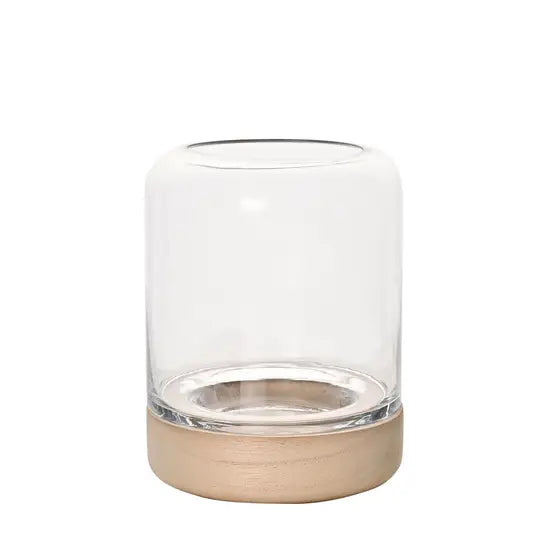 Hestia Handmade Glass & Wood Candle Holder, Small