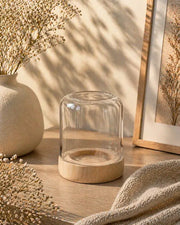 Hestia Handmade Glass & Wood Candle Holder, Small
