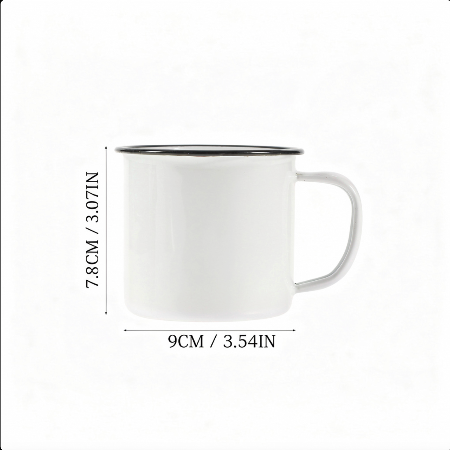 Personalised Mushroom Camping Mug – 8 cm Enamel Mug with Black Rim & Name