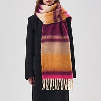 Cosy Striped Color Block Scarf