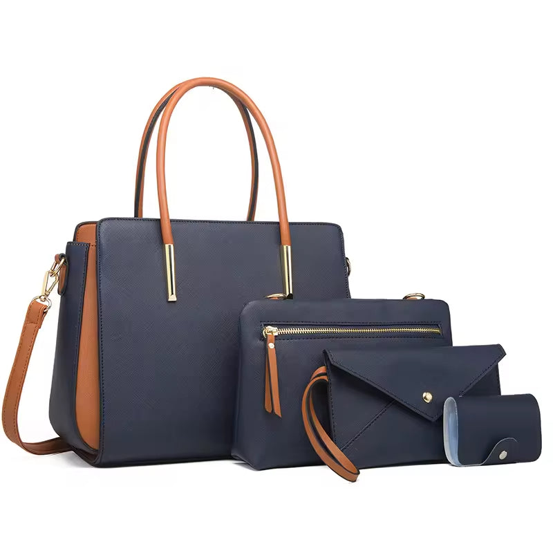 Maxine Patchwork Wax PU Leather set wallet Handbag – 31 × 25 × 14 cm Women’s Fashion Tote Bag