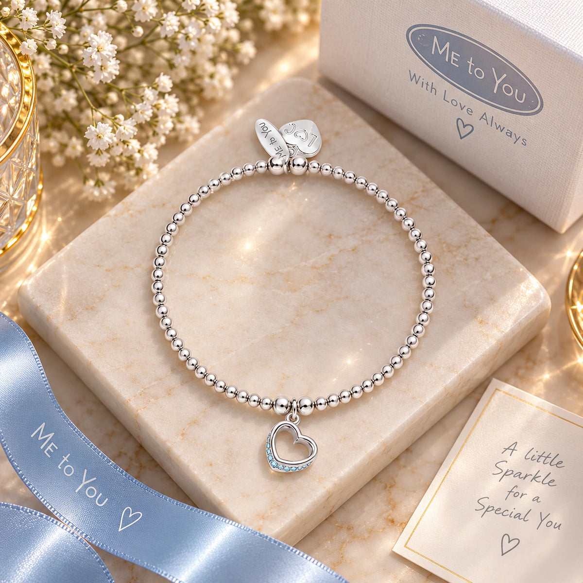 New baby boy bracelet with blue stone charm, Purpink Kenya