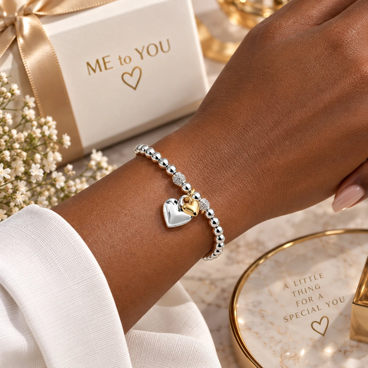 50th birthday gift bracelet with heart charms, Kenya