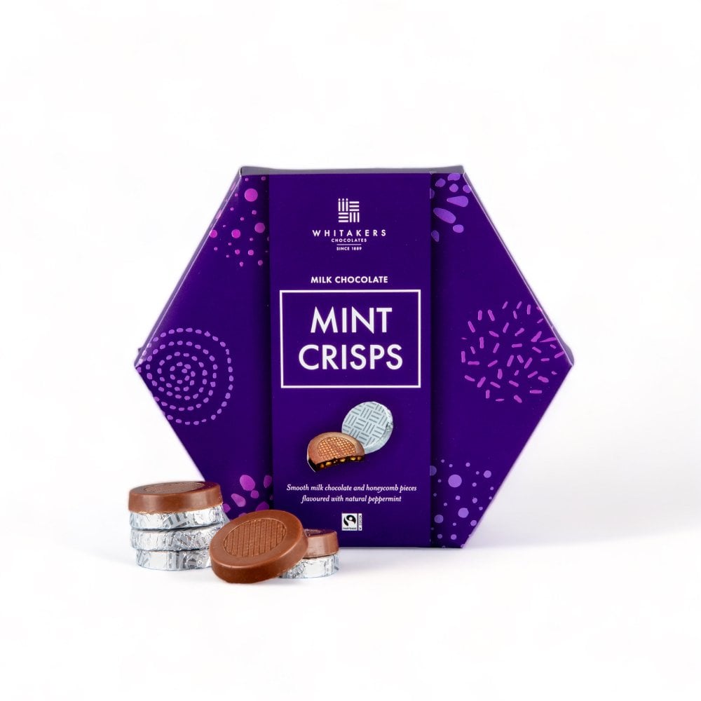 Whitakers Milk Chocolate Mint Honeycomb Crisps - 165g