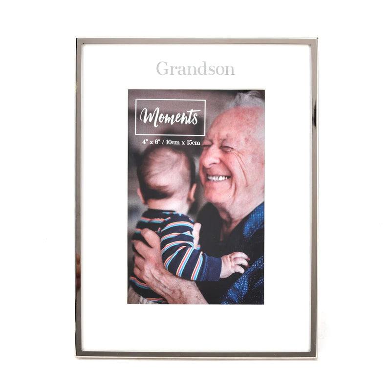 Moments Silver With Mount Photo Frame - Grandson