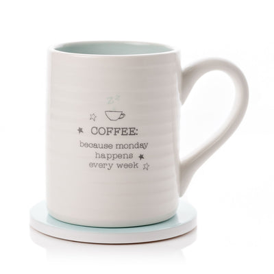 Love Life Mug & Coaster Set - Monday Coffee