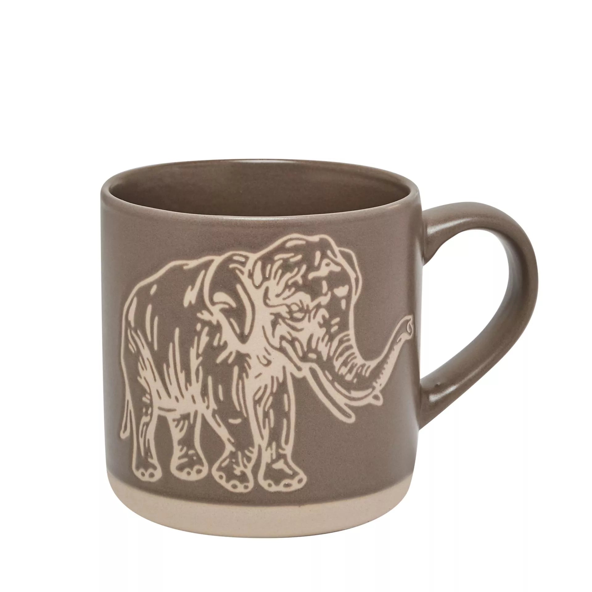 Naturecraft Elephant Ceramic Wax Resistant Mug – Stone