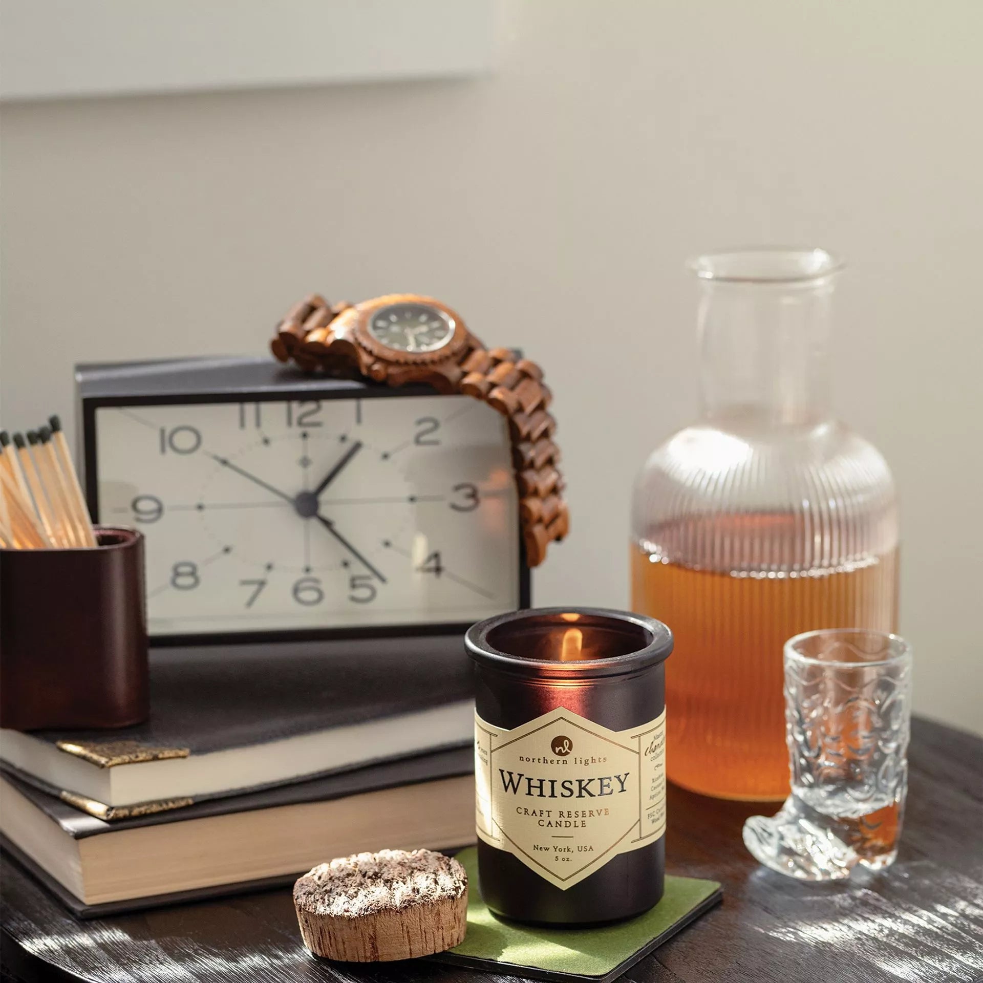 Northern Lights 5oz Candle Woodwick Spirit Jar - Whiskey Reserve