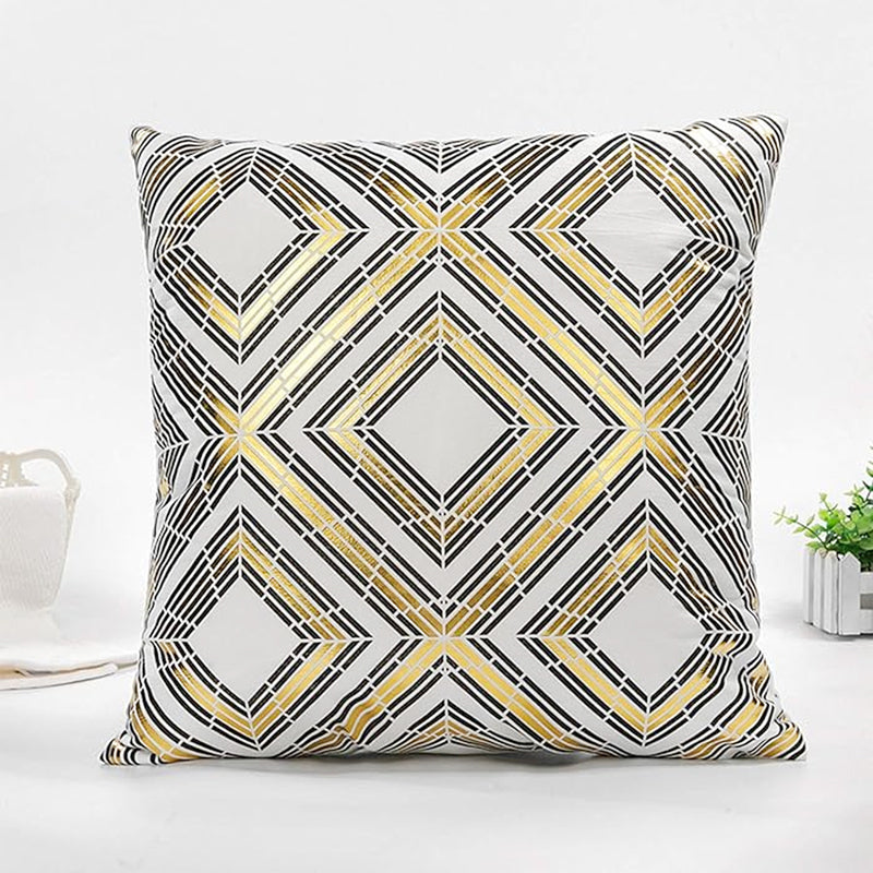 Gold Square Pattern Throw Pillow