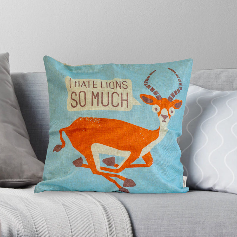 I Hate Lions Throw Pillow