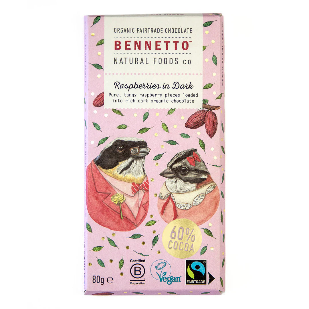 Bennetto Organic Dark Chocolate with Raspberries