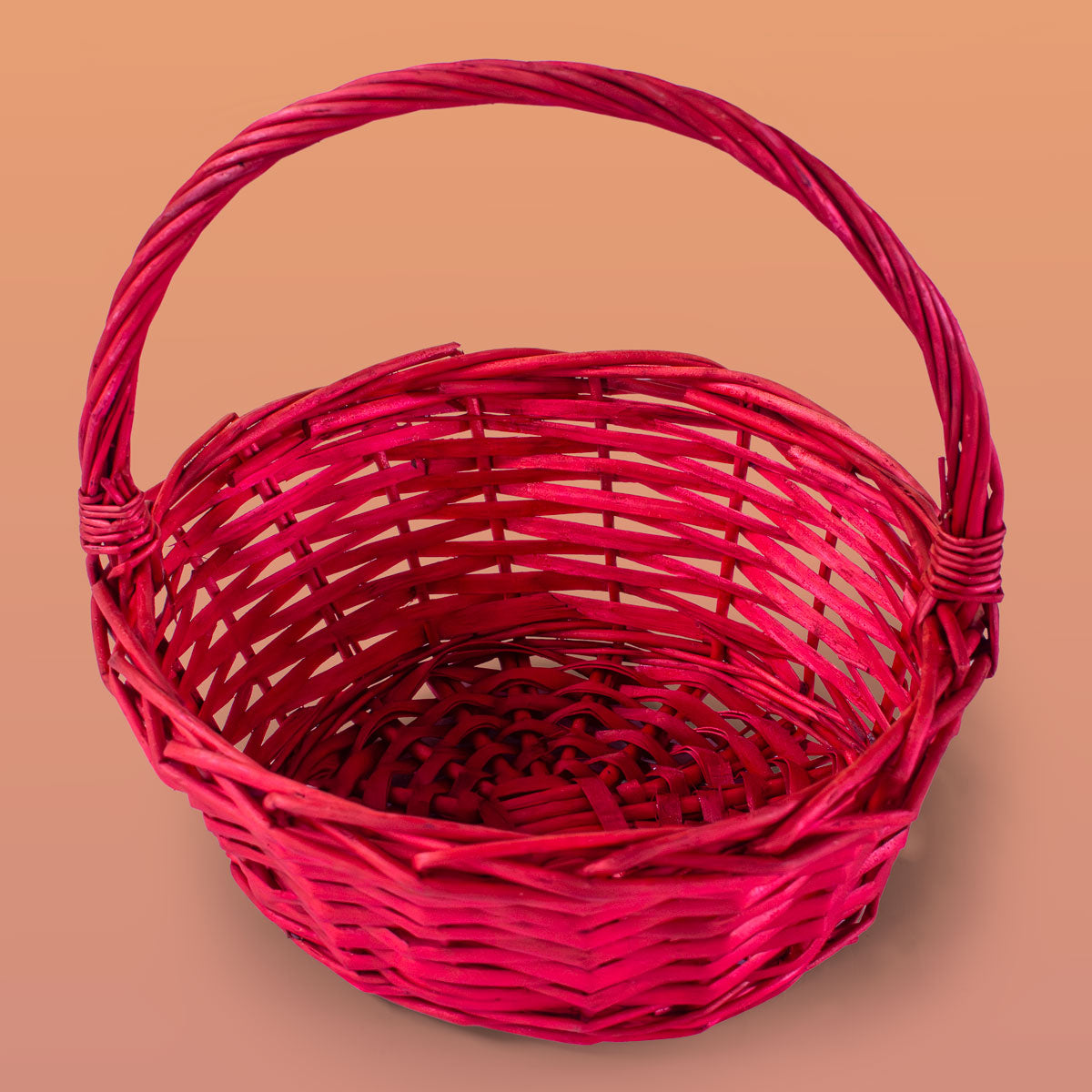 Round Wicker Basket  with a Handle