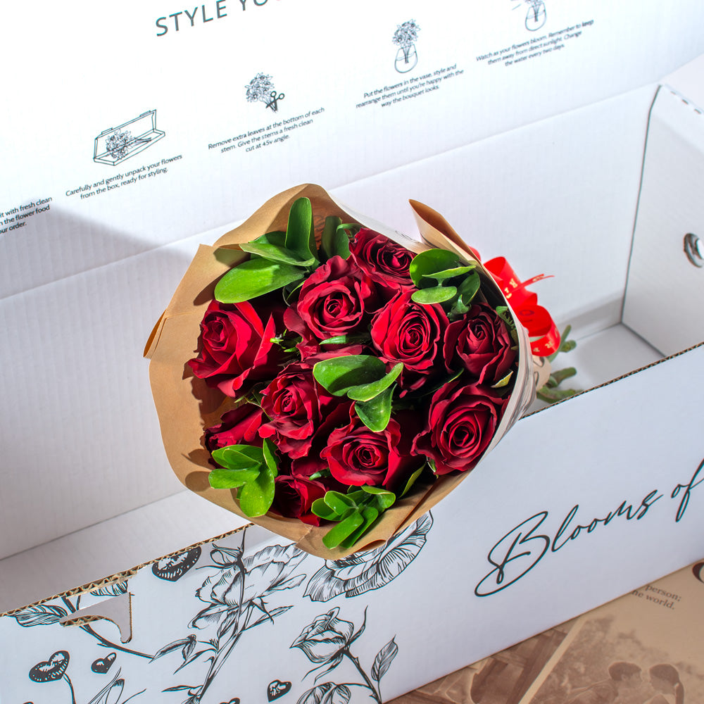 Scarlet Elegance Red Roses Flower Bouquet