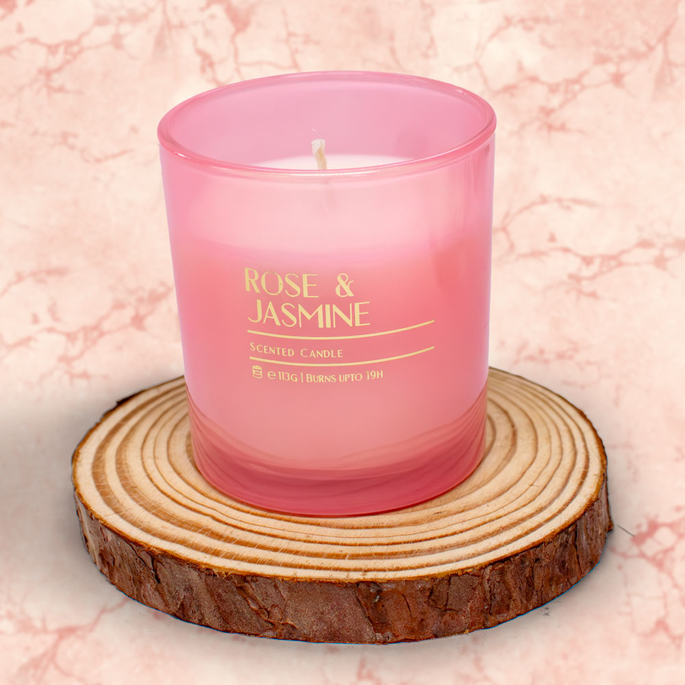 Glass Scented Candle with Gold Lid - 113G