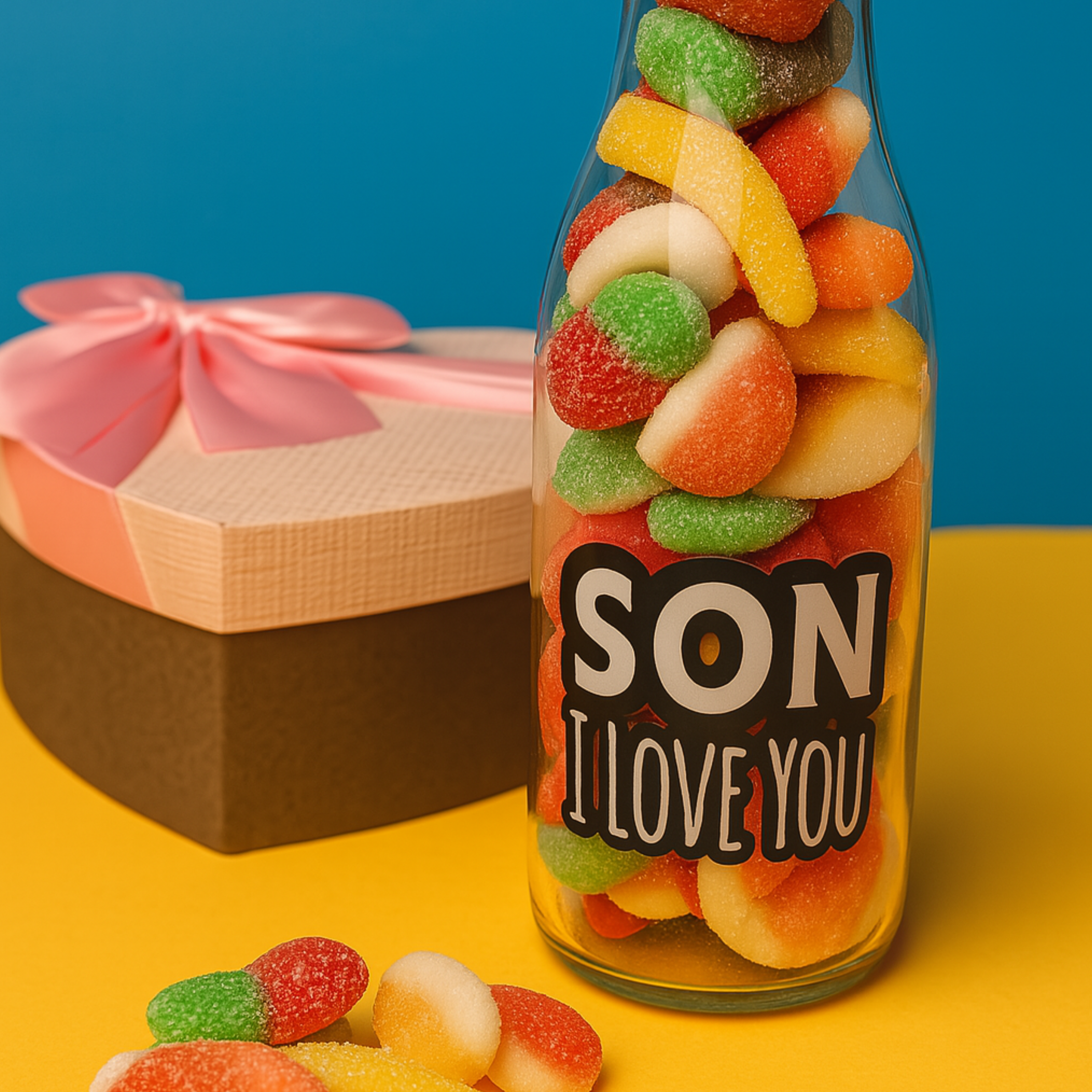 Special Message Gummy Treats in a Bottle