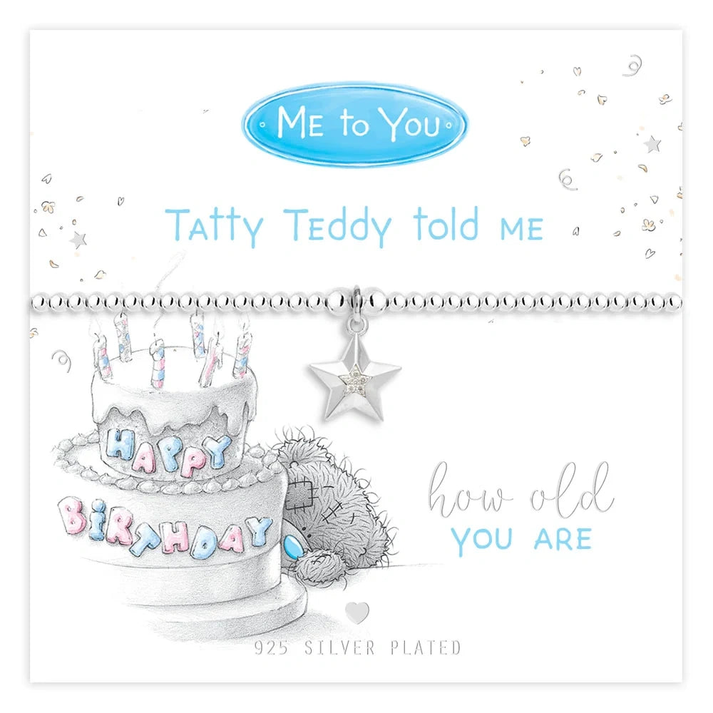 Me to You Happy Birthday bracelet with star charm