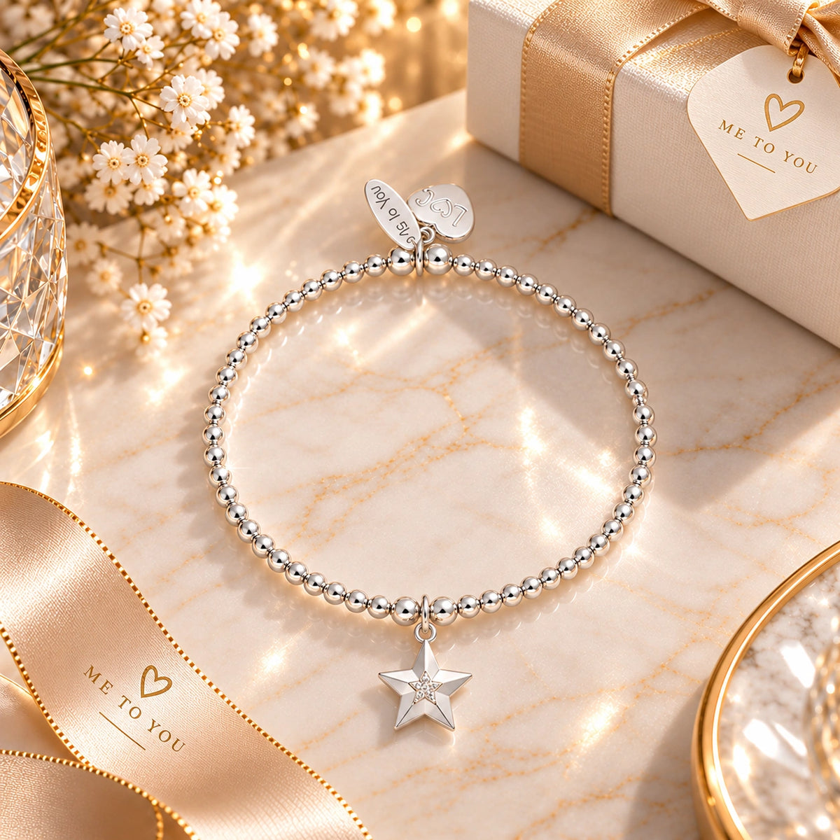 Tatty Teddy sentiment bracelet with star charm