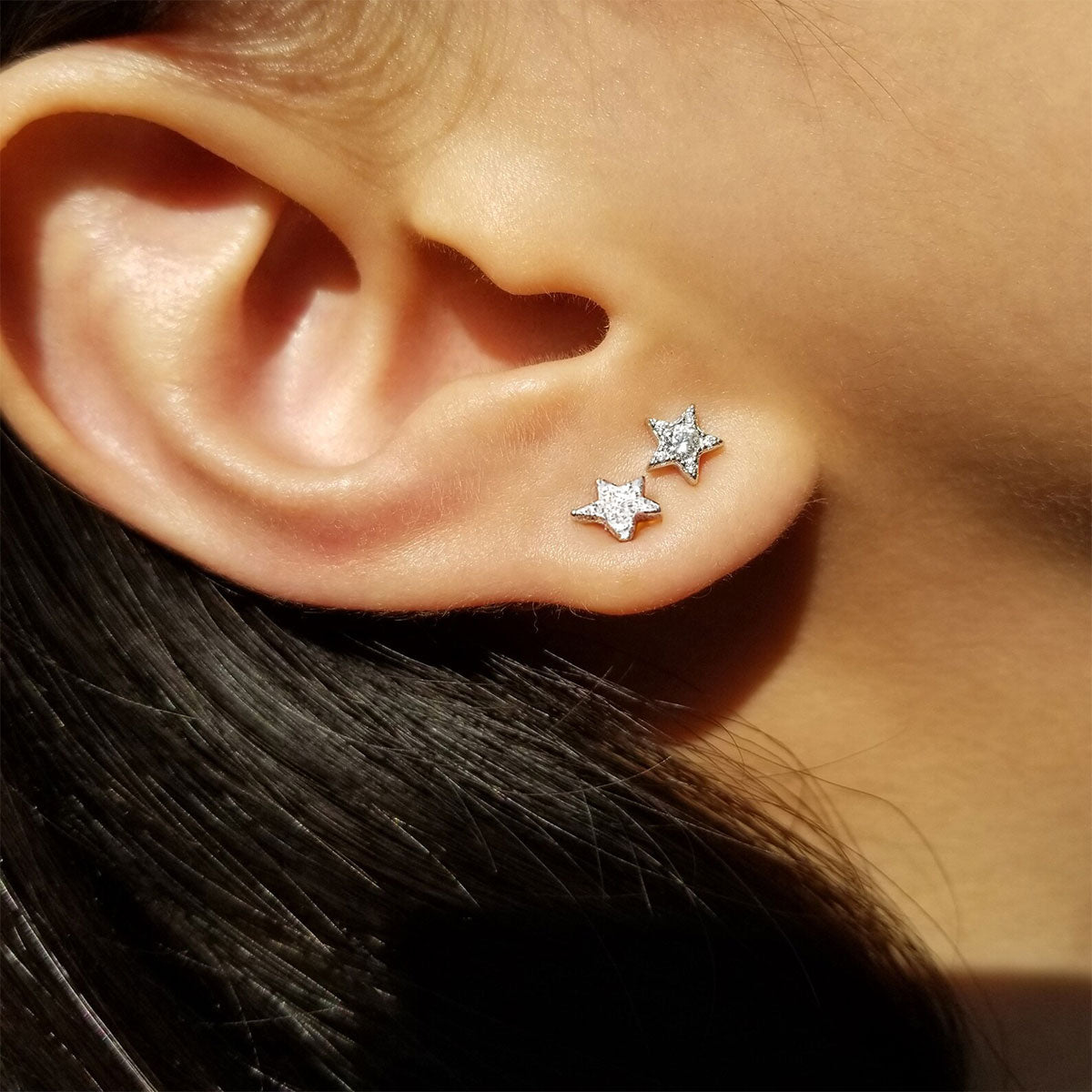 Sparkly Crystal Star Studs