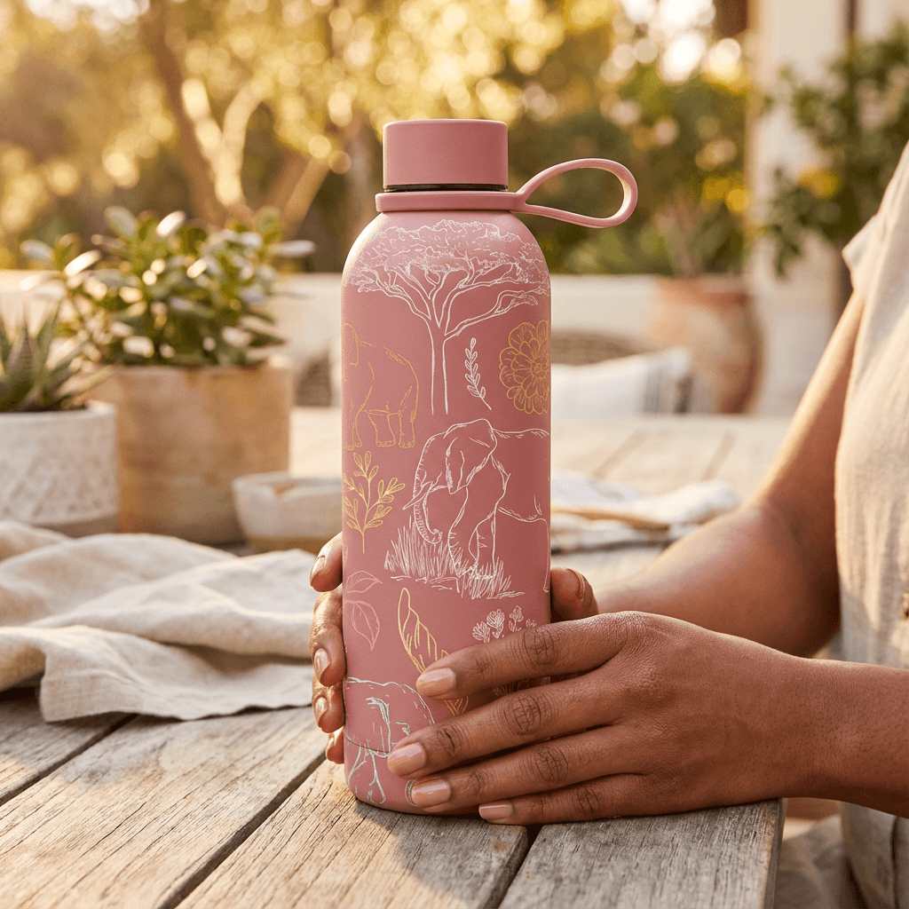The Art Carte Insulated Bottle - 500ml Terra Rose Edition