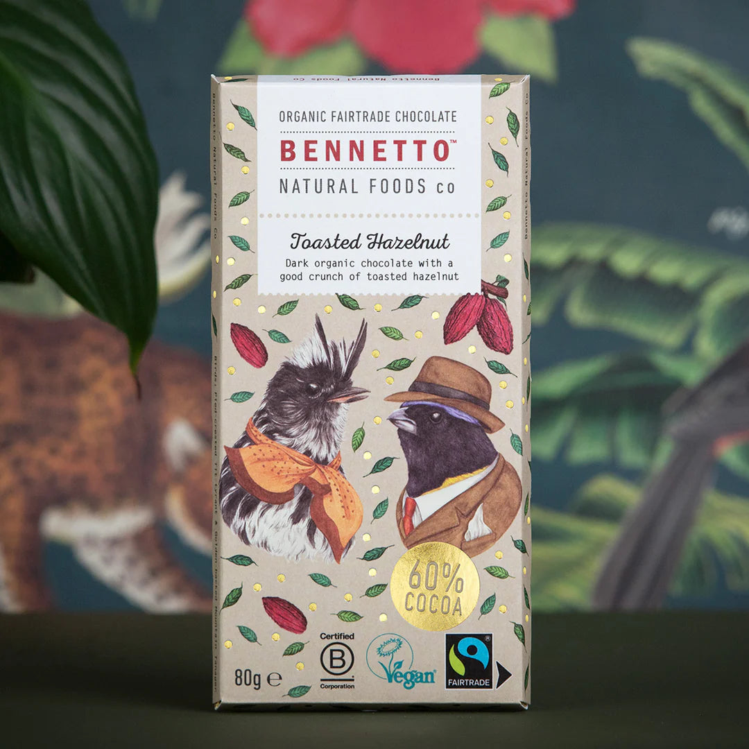 Bennetto Organic Dark Chocolate with Toasted Hazelnut