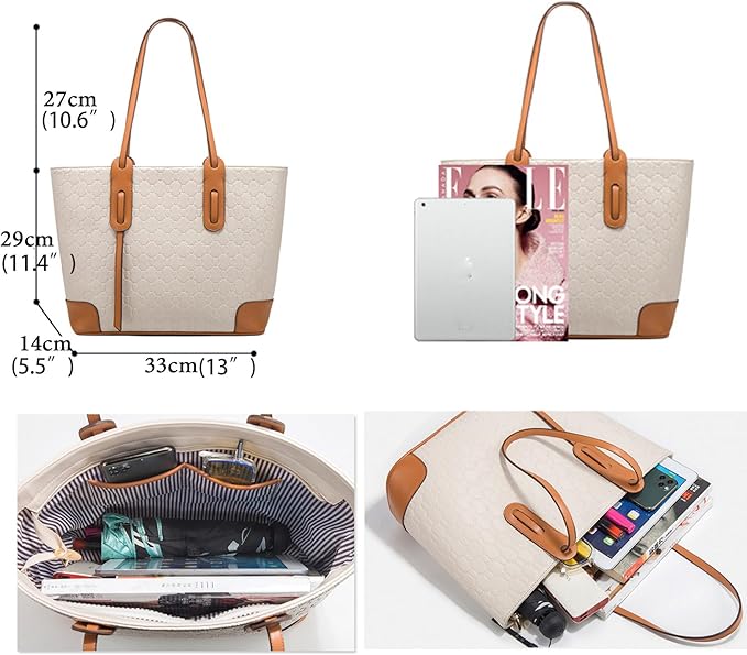 Belle  4-in-1 Women’s Fashion Handbag Set – Wallet, Tote, Shoulder Bag, Satchel & Top Handle Purse (33 × 29 × 14 cm)