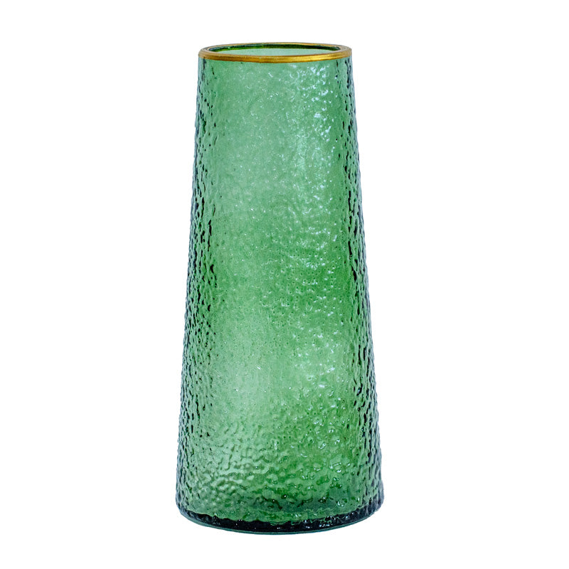 Conical European Vase - Serrated Green