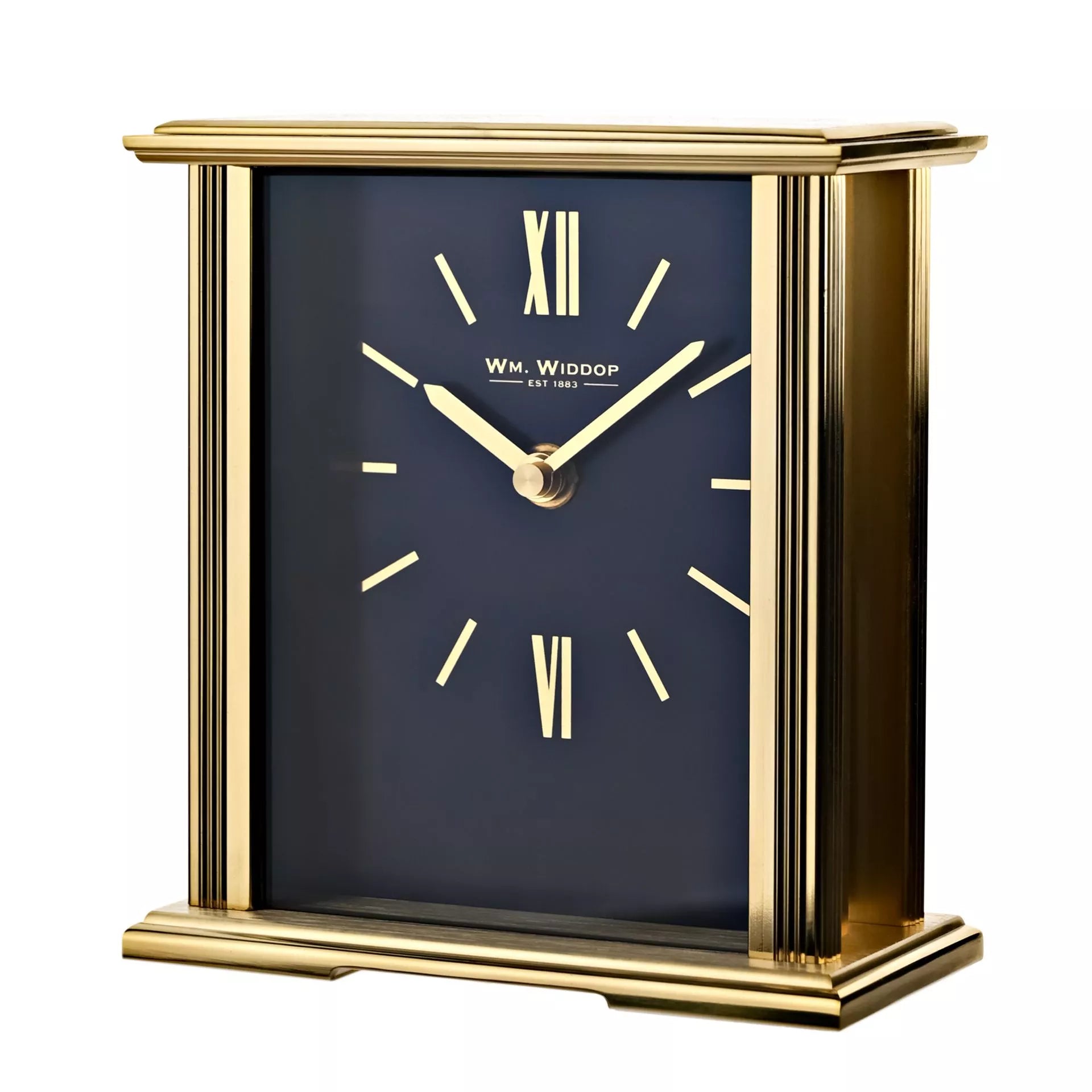 Widdop Gold Mantel Clock Navy Blue Dial