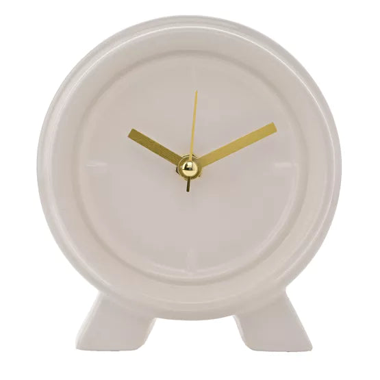 Interval Ceramic Mantle Clock – Soft Cream