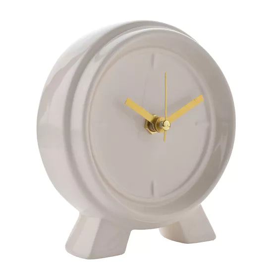 Interval Ceramic Mantle Clock – Soft Cream