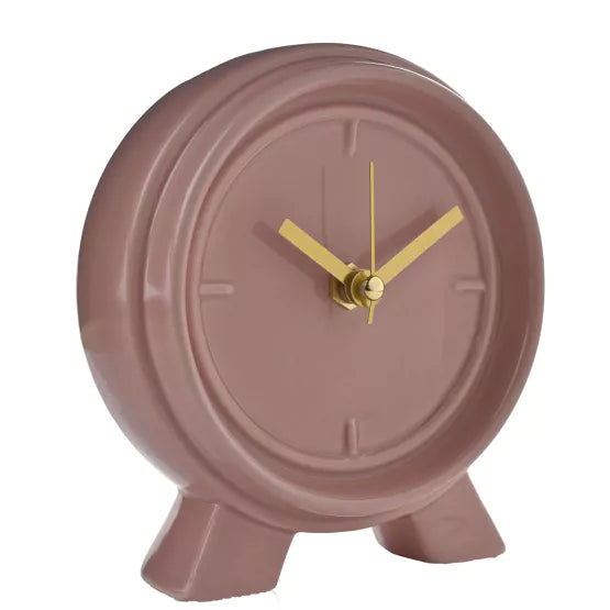 Interval Ceramic Mantle Clock – Pink Clay