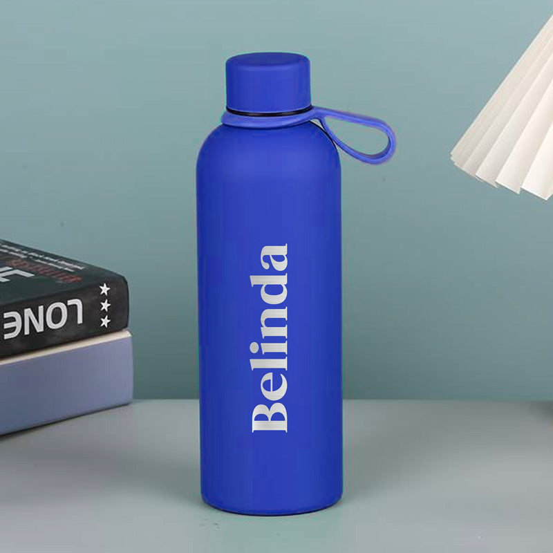 Personalised Soft Touch Blue Water Bottle - 500ml