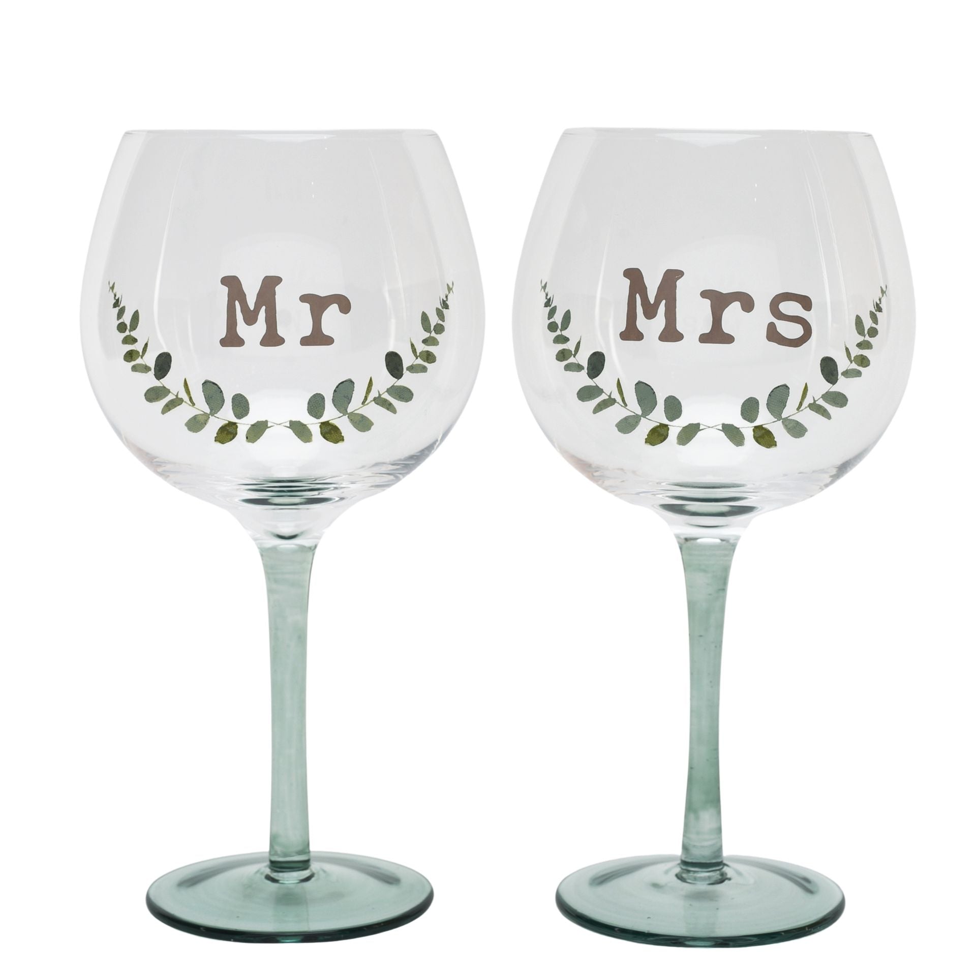 Love Story Gin Glass Set of 2 "Mr" & "Mrs"